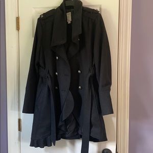 Peacoat with ruffled edges